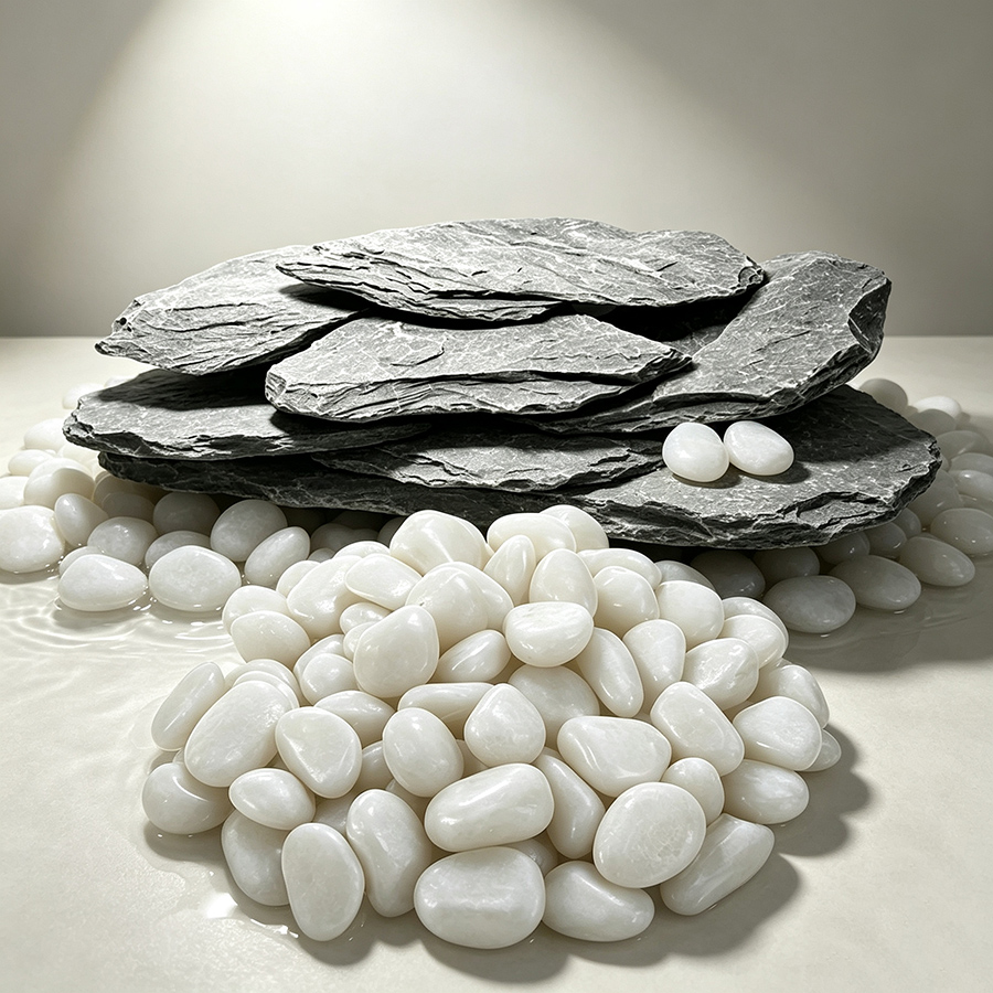 Aquarium Sand White - Set Dekorasi Akuarium 400g, Batu Slate
