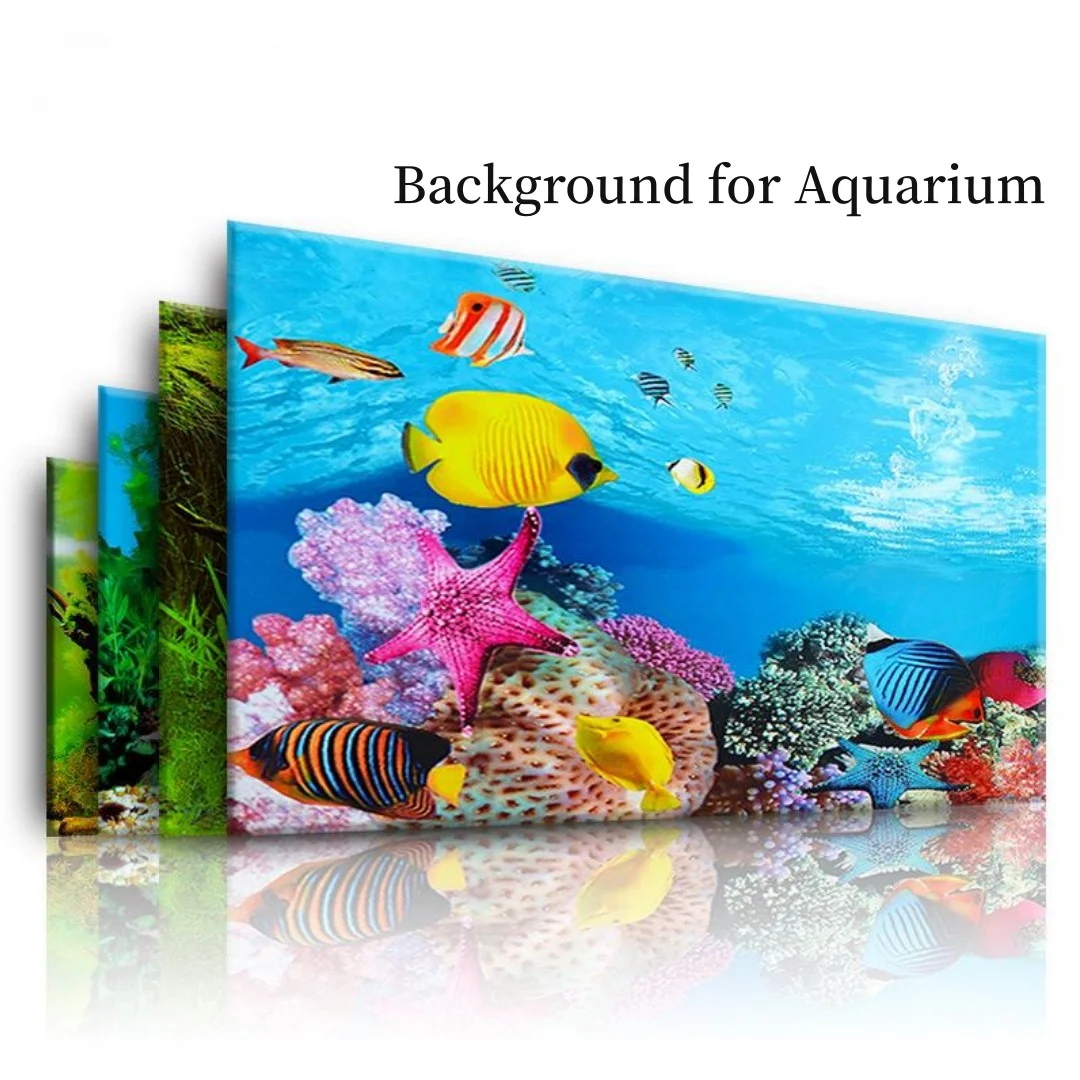 Aquarium Plant Ornament - Latar belakang akuarium 3D stiker Poster