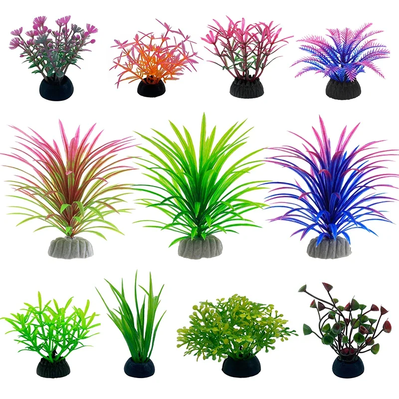 Aquarium Plant Ornament - PVC simulasi dekoratif akuarium daun buatan